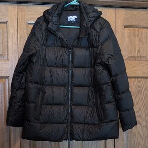 Lands' End Black Puffer Jacket